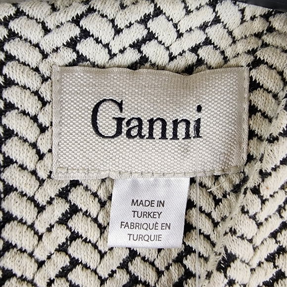 Anthropologie Ganni NWT black and white Jacquard Jersey dress Size Small - Picture 8 of 8